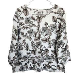 Hot Cotton Linen Cotton Blend Floral Oversized Top L Lagenlook Cottagecore Fairy